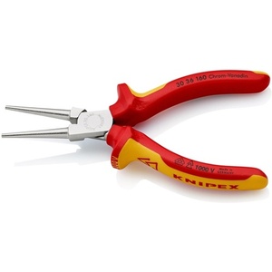 KNIPEX VDE Certified <b>Long</b>-<b>Nose</b> Pliers 160mm Overall Length with Chrome-Plated Head <b>Long</b> Multi-Component Handles for Fishing - Product Image 3