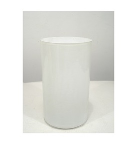 Florero cilíndrico de metal blanco - Product Image 1