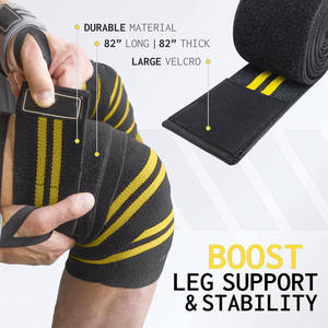 Bandes de genou élastiques de haute qualité pour l'haltérophilie et l'entraînement en salle de sport, respirantes, réglables, protection du genou, logo personnalisé - Product Image 2