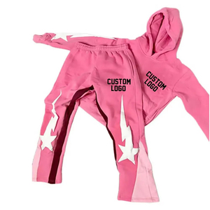 Custom Men's Cotton Fleece Breathable Quick Dry Hoodie Jogger Set Solid Pattern Digital Print Flare Sweatshirt Pant Eco-Friendly - Product Image 5