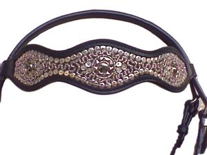 ชุดบังเหียนม้าสวมใส่สบายดีไซน์ใหม่ล่าสุดสำหรับการขี่ม้าบังเหียนหนังปักด้วยมือ - Product Image 5