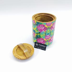 Tarro de fruta seca con estampado de esmalte de madera de lujo con mango curvo para almacenamiento elegante tradebyd - Product Image 4