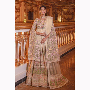 ชุดมุสลิมสไตล์อินเดียแบบดั้งเดิมชุดเดรสสไตล์อิสลามจาก lehenga choli ดีไซน์ทำด้วยมือ - Product Image 1