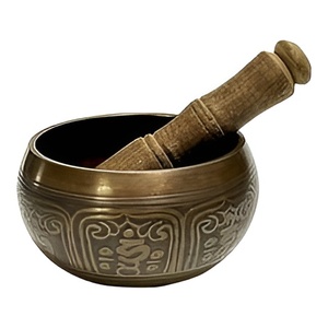 Bol chantant élégant en laiton bol chantant de Style tibétain de l'Himalaya pour maître guérison et Yoga méditation bol sonore de pleine lune - Product Image 1