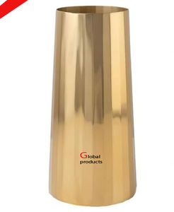 Vase à fleur fini doré en métal en forme de feuille dernier look pour hôtel restaurant et bureau - Product Image 2