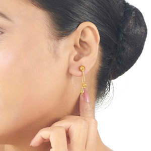 Pendientes de Oro con Diseño de Espiral y Colgantes para Mujer - Product Image 2