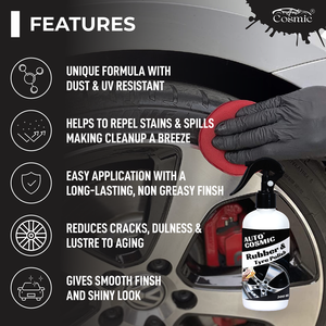 Suministro al por Mayor de Abrillantador de Neumáticos Autocosmic, Fórmula Protectora sin Residuos, Resistente al Agua, 500 ml, Negro Intenso para Exportación - Product Image 4