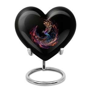 Urna de cremación de corazón de latón de alta calidad con urnas funerarias de metal con acabado de metal de soporte de exportador y fabricante indio - Product Image 4