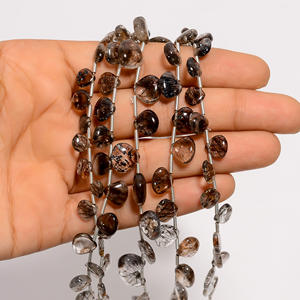 Super Seven Amethyst Beads Smooth Heart Briolettes Joyas de piedras preciosas con cuentas de piedra - Product Image 2