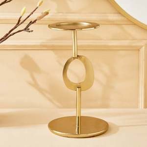 Elegant Gold Silver Wood Base Desk Accent Christmas Candle Stand Gold Silver Crystal Candle Holders Lanterns Candle Jars - Product Image 3
