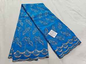 Tissu voile en coton peigné de haute qualité, respirant, broderie traditionnelle multicolore, thoub pour femmes, lafaya, thoub soudanais - Product Image 5