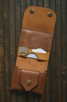 Dompet Kartu Tipis Kulit Asli Buatan Tangan Desain Vintage, Dapat Dipersonalisasi, Tempat Kartu Kredit dan Uang Koin, Warna dan Logo Dapat Disesuaikan, Kualitas Tinggi