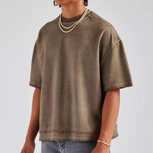 เสื้อยืดโอเวอร์ไซส์แบบฟอกสี 100% ผ้าฝ้าย วินเทจ ลุคสตรีทแวร์ คอกลม แขนสั้น สำหรับผู้ชาย เสื้อฟอกสี - Product Image 2