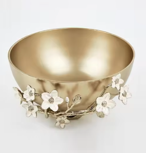 Cuenco para servir de metal pulido en oro claro hecho a mano, opciones decorativas de Amplia gama con almacenamiento generoso, opción sostenible disponible - Product Image 3