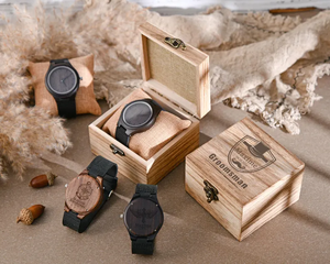 "Signature Bamboo <b>Watch</b> Case <b>Gold</b>-Hardware Glass Display Box, Vietnamese Handcrafted for Premium Presentation - Product Image 3