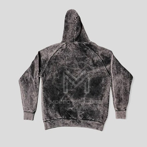 เสื้อฮู้ดซักด้วยกรดขนาดพลัสไซส์ทันสมัยสีพื้นปกมีฮู้ดย้อมสีล้วนสำหรับใส่ในฤดูหนาว - Product Image 2