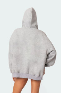 Sweat-shirts à capuche zippés pour femmes, style streetwear, épaules tombantes, anti-boulochage, logo frontal imprimé 3D en relief personnalisé, écologiques et respirants - Product Image 5