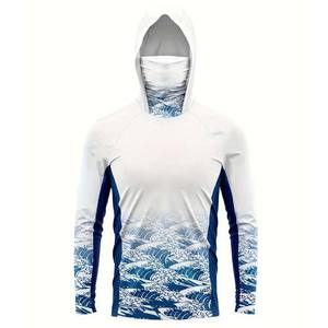 UPF50 + Sudadera con capucha de pesca de poliéster de LICRA de manga larga para hombre resistente a los rayos UV Secado rápido Rendimiento suave Equipo deportivo Capucha de caza - Product Image 1