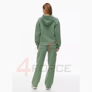 Sudadera con capucha de algodón grueso de 480 GSM para mujer, con cremallera completa, estilo urbano, para invierno, fabricante OEM de marca privada - Product Image 5