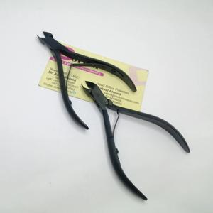 High Quality Matte Black Plasma Nail Nipper Stainless Steel Single & Double Spring Cuticle Nipper with Private Logo for Fingers - Product Image 3