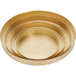 Crafted durable metal serving tray gold color <b>offers</b> a reliable and elegant solution for presenting items - Product Image 1