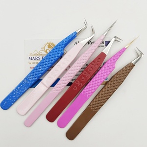 Pinces à extensions de cils, forte adhérence, pointe en fibre, acier inoxydable, pinces à cils durables - Product Image 5