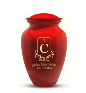 C Personalized Human Cremation Urn for Adult Ashes Men & Woman Engraved Brass Urn with Name Date Headstone Shape Red Custom Size - Product Image 6