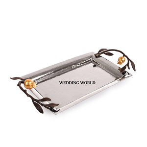 Handmade Rectangle-Shaped Stainless Steel Modern Luxury <b>Chocolate</b> Tray Hammered Finish Nickel Plate Eco-Friendly <b>Wedding</b> New - Product Image 3