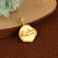 Collier à breloques du zodiaque Vierge faisant boucle pendentif astrologie signe de naissance pendentif charme du zodiaque pendentif designer en laiton plaqué or