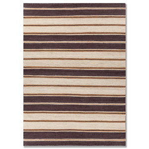 Tapis tissés plats Nomadic Threads PDJT-777 en jute et chanvre rayés ivoire pour usage domestique - Product Image 1
