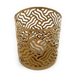 Portavelas Votivo Redondo de Hierro al por Mayor, Portavelas de Metal Verde Menta con Patrón de Corte Láser, Artículo de Decoración para el Hogar, Regalo - Product Image 6