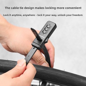 Cadenas antivol à combinaison à 3 chiffres pour vélo, avec câble réglable pour <span class=keywords><strong>casque</strong></span> de vélo, sangle de sécurité portable pour cyclisme - Product Image 3