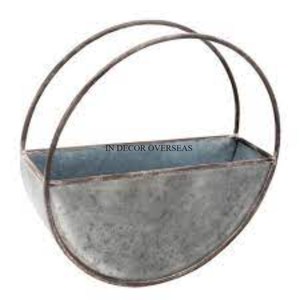 Macetas y Jardineras Decorativas Colgantes de Pared, Redondas, de Alta Calidad, Hechas de Metal Galvanizado, al Precio Más Bajo - Product Image 3