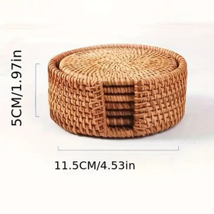 Juego de posavasos de ratán natural hecho a mano para decoración del hogar hecho en Vietnam productos artesanales de alta calidad - Product Image 3