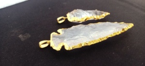 Puntas de flecha de ágata de cuarzo de cristal personalizadas con ribete de oro ideal para diseñador de joyas para reventa - Product Image 3