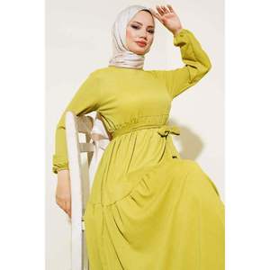 Robe Crêpe Verte Huile - Product Image 3