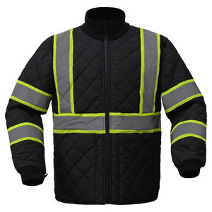 Veste de travail de sécurité haute visibilité unisexe, respirante, imperméable, en coton, fermeture éclair intégrale, capuche dissimulée, col montant, certifiée EN, détection des aiguilles - Product Image 6