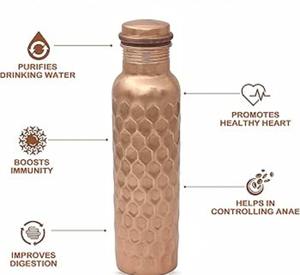 Bouteille d'eau en cuivre durable à consommation directe écologique Sports de bureau sains Utilisation quotidienne Présente une excellente idée cadeau - Product Image 3