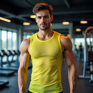 เสื้อกล้ามตาข่ายแขนกุดสำหรับผู้ชายเสื้อกล้ามตาข่ายเนื้อบางสำหรับออกกำลังกายเล่นฟิตเนส - Product Image 5