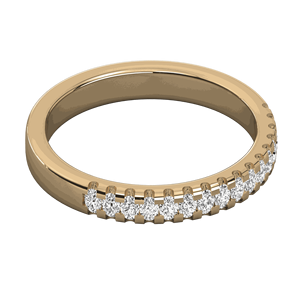 แหวนแต่งงานแบบครึ่งวงประดับเพชรทรงกลมแบบไมโครพรองสำหรับเธอ - Product Image 3