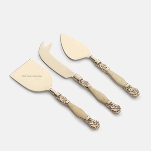 Modern Design Metal Gold Plated <b>Cheese</b> <b>Set</b> with Unique Handle <b>Cheese</b> Slicer <b>Cheese</b> Spreader for Restaurant & Hotels Use - Product Image 1