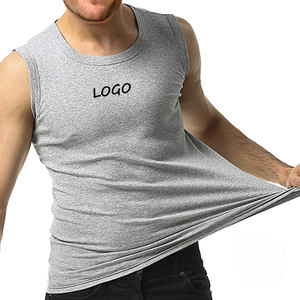 Camiseta de Tirantes de Algodón para Hombre, Verano, Cuello en V, Blanca, con Logotipo Personalizado, sin Mangas, para Gimnasio - Product Image 1