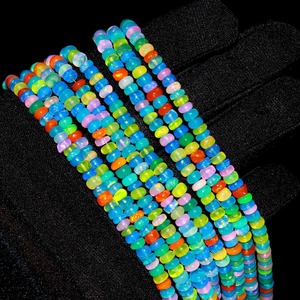 ลูกปัดพลอยโอปอลเอธิโอเปียน4-5มม. ลูกปัดโอปอลไฟหลายเส้นอัญมณีหลวมสำหรับทำเครื่องประดับขายส่ง - Product Image 2