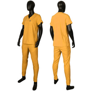 Conjuntos de uniformes de manga corta cómodos personalizados Diseño de cuello alto para trabajadores de la salud Uniformes de hospital - Product Image 1