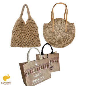 Wholesale Water Hyacinth Bag for Women Handmade Natural Material High quality shopping bag Product Thailand