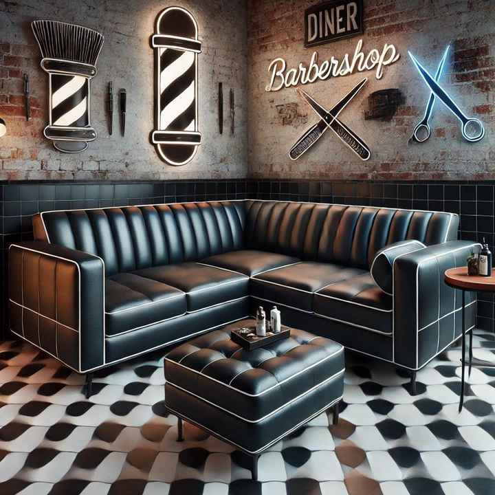 Waiting Chair or Sofa for Barber Shop New  Antique Salon Package Luxury Hairdressing Furniture Set Barber Shop
