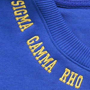 Sudadera Azul Chenille de la Hermandad Sigma Gamma Rho para Mujer, Diseño con Letras Griegas en la Espalda, Cuello Redondo, Sudadera Cómoda, Ropa Griega - Product Image 5