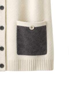 Manufacturer Ivory <b>Hooded</b> Knitted Sweater Vest Wool Acrylic Button Front Sleeveless Winter <b>Cardigan</b> With Contrast Pockets OEM - Product Image 6