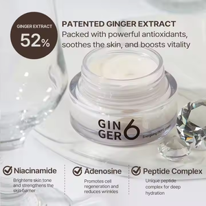 Ginger6 PEPTI Cream Vegan Energizing Face Lotion avec Niacinamide Adénosine Gingembre Eau pour Hydratation et Anti-âge - Product Image 2