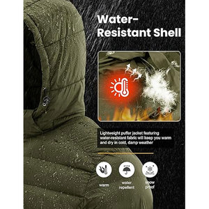 High Street Men's Casual Winter <b>Puffer</b> <b>Jacket</b> High Quality Custom <b>Light</b> Denim Canvas with OEM Printed Logo Pocket - Product Image 5